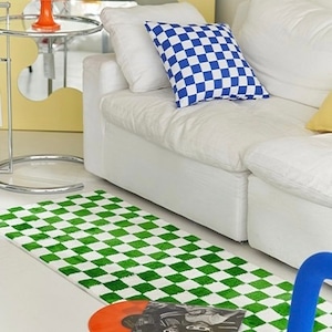 checkerboard soft living mat 4colors / チェッカーボード ソフト リビングマット チェック ラグ 韓国 北欧 インテリア 雑貨