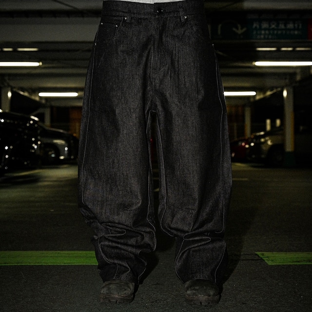 BLAZED SPIDER LOGO RIGID BAGGY DENIM