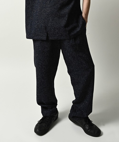 ATELANE  Summer tweed tapered pants (BLU) 26A-18060
