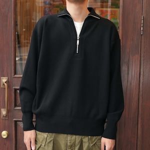 Olde H & Daughter(オールドエイチアンドドーター) 25AW "WOOL KNIT TRACK HALF ZIP" -BLACK-