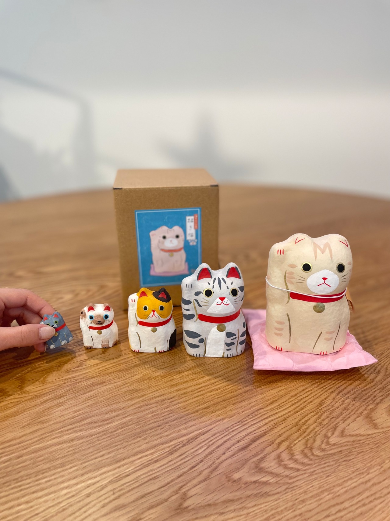 【お正月】はりこーシカ 招き猫 洋 和紙 日本 和雑貨 お土産 縁起物 張子のマトリョーシカ