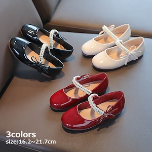 キッズシューズ パンプス 女の子 子供用 フォーマル 3色 16.-21.7㎝ 軽量 ローヒール かわいい 発表会 25LT44