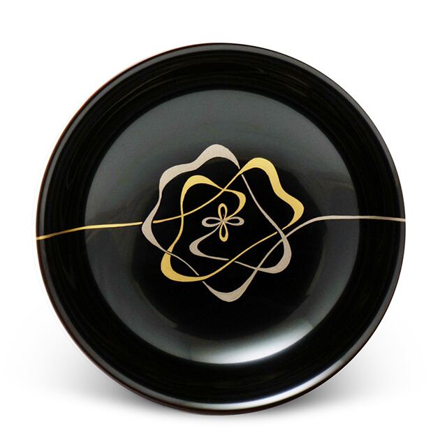 手塩皿 溜塗 糸 (53)