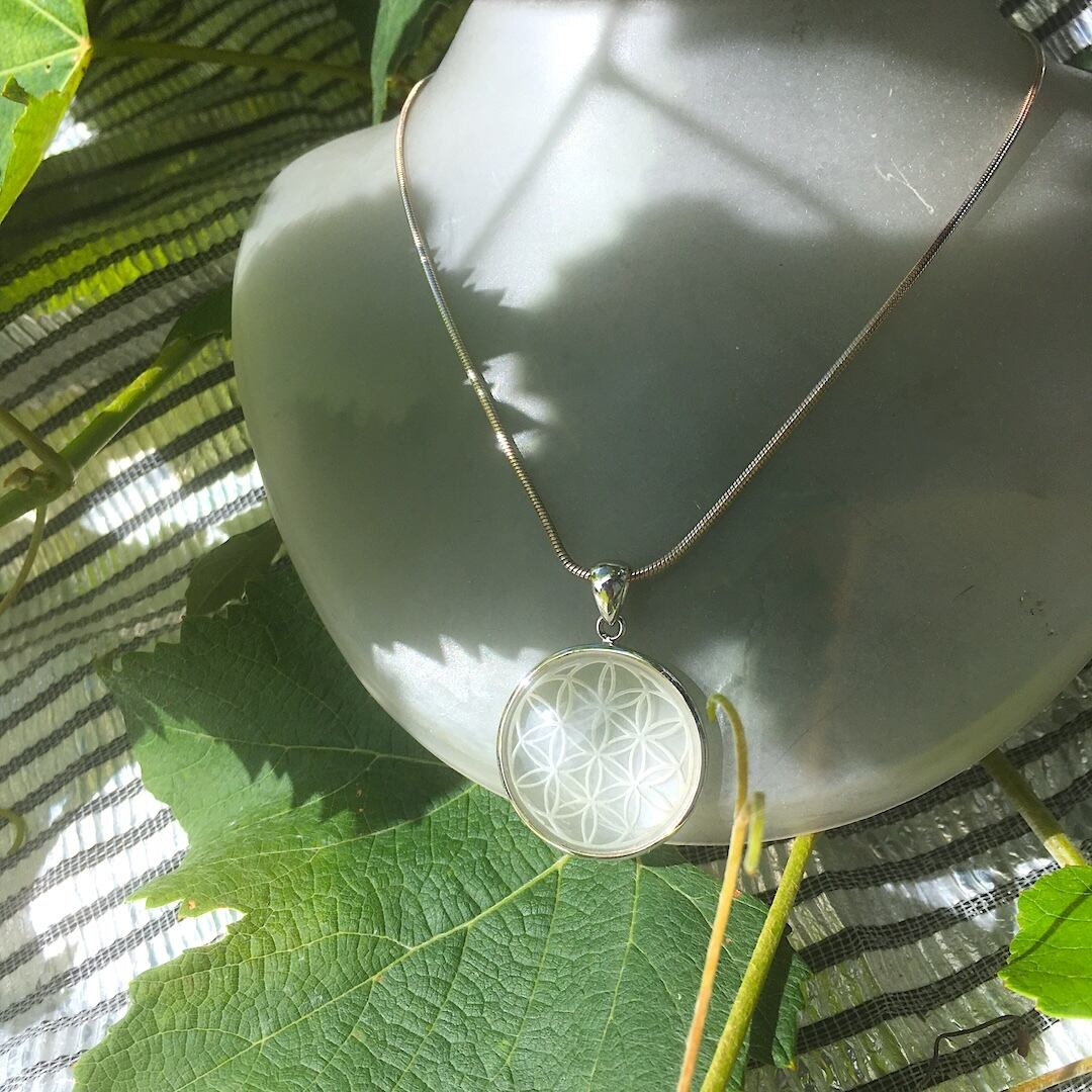 【一点物】SV925✦4月の誕生石✦Seed Of Life✦水晶ペンダント✦