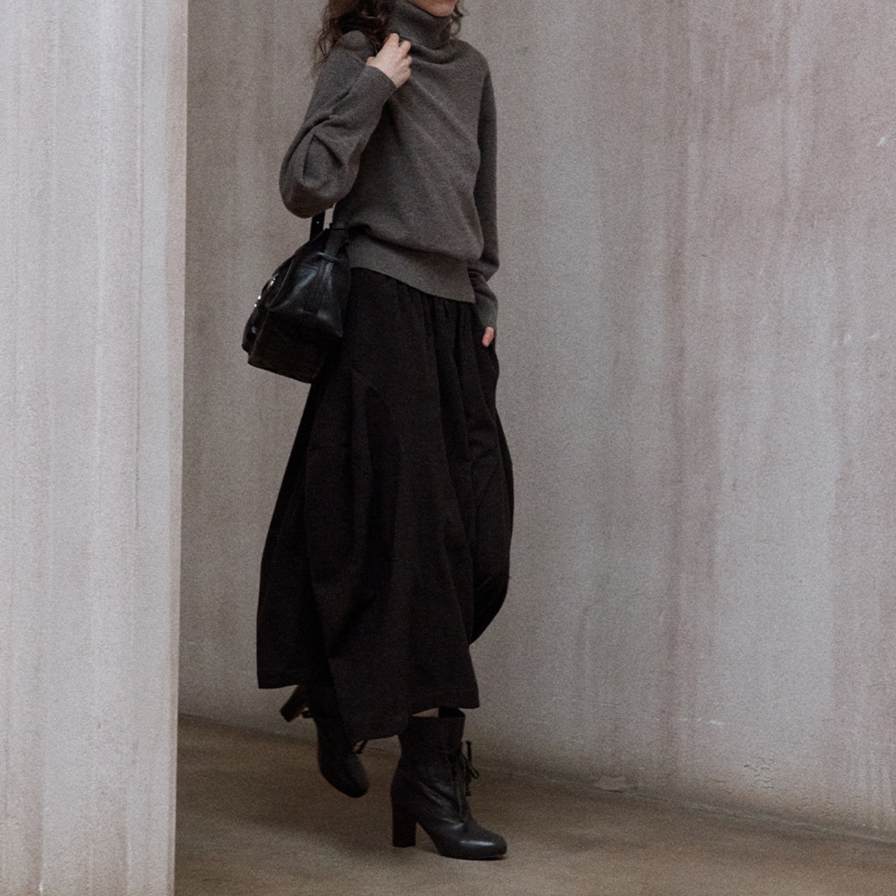 Balloon Silhouette High Waist Skirt【3color】 T3598