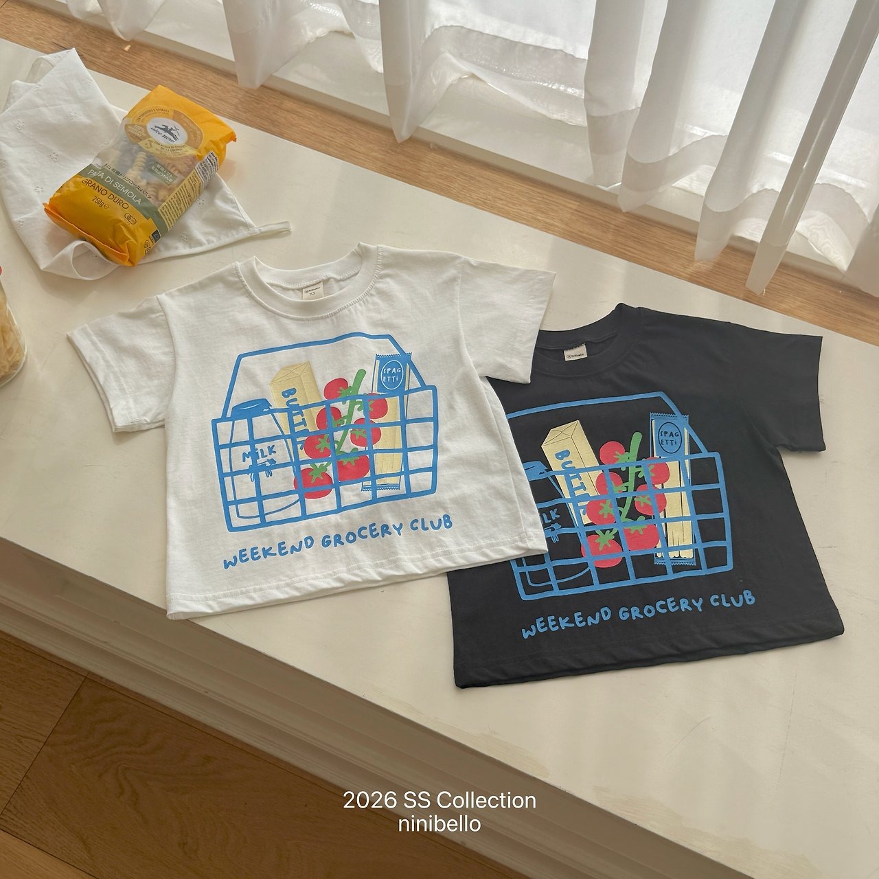 [ninibello] Basket Tee / [니니벨로] 바스켓티