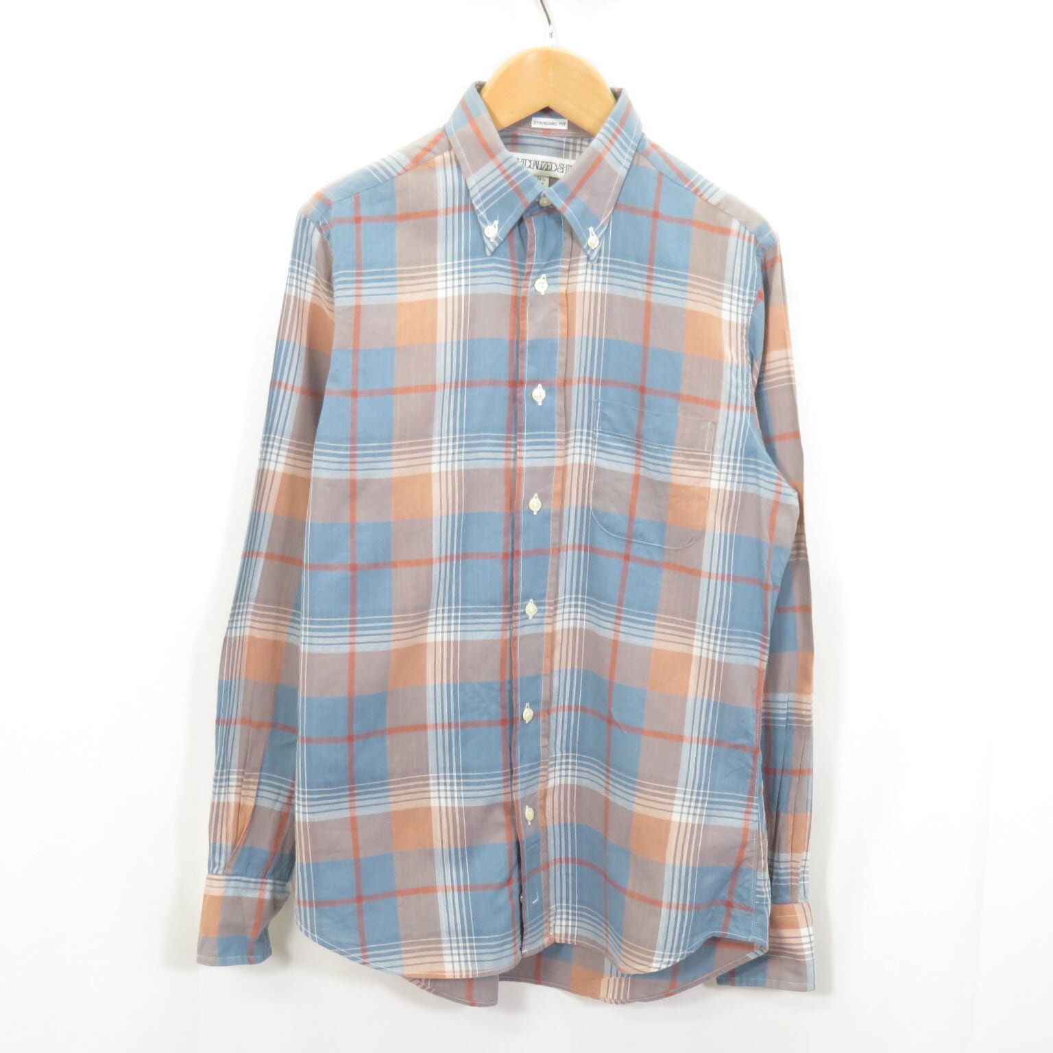 INDIVIDUALIZED SHIRTS インディビジュアライズドシャツ アメリカ製 マドラスチェックコットンフランネルBDシャツ 141/2(32) STANDARD FIT GREEN/RED 長袖 ボタンダウン トップス【中古】【INDIVIDUALIZED SHIRTS】 INDIVIDUALIZED SHIRTS - INDIVIDUALIZED SHIRTS インディビジュア