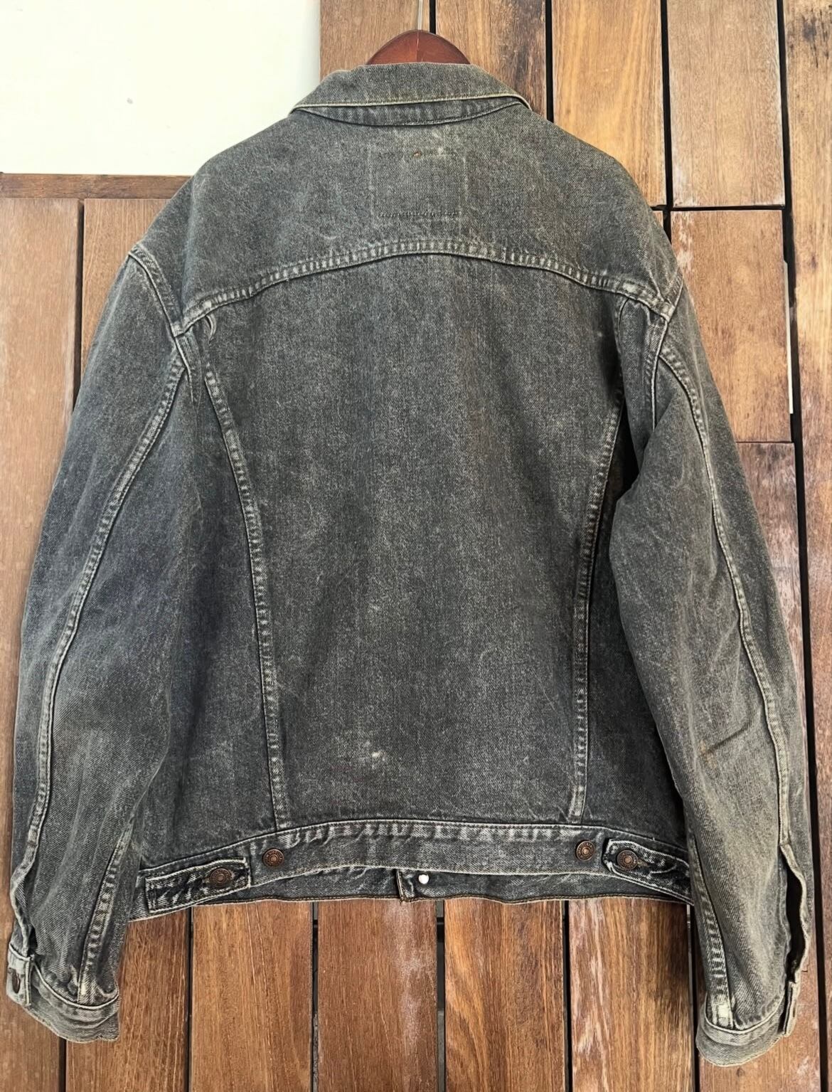 90s Levi's 先染めブラック　デニムトラッカー　w7505-03 短丈 90's Levi's 先染め 70503-0259 black denim tracker jacket 【XL