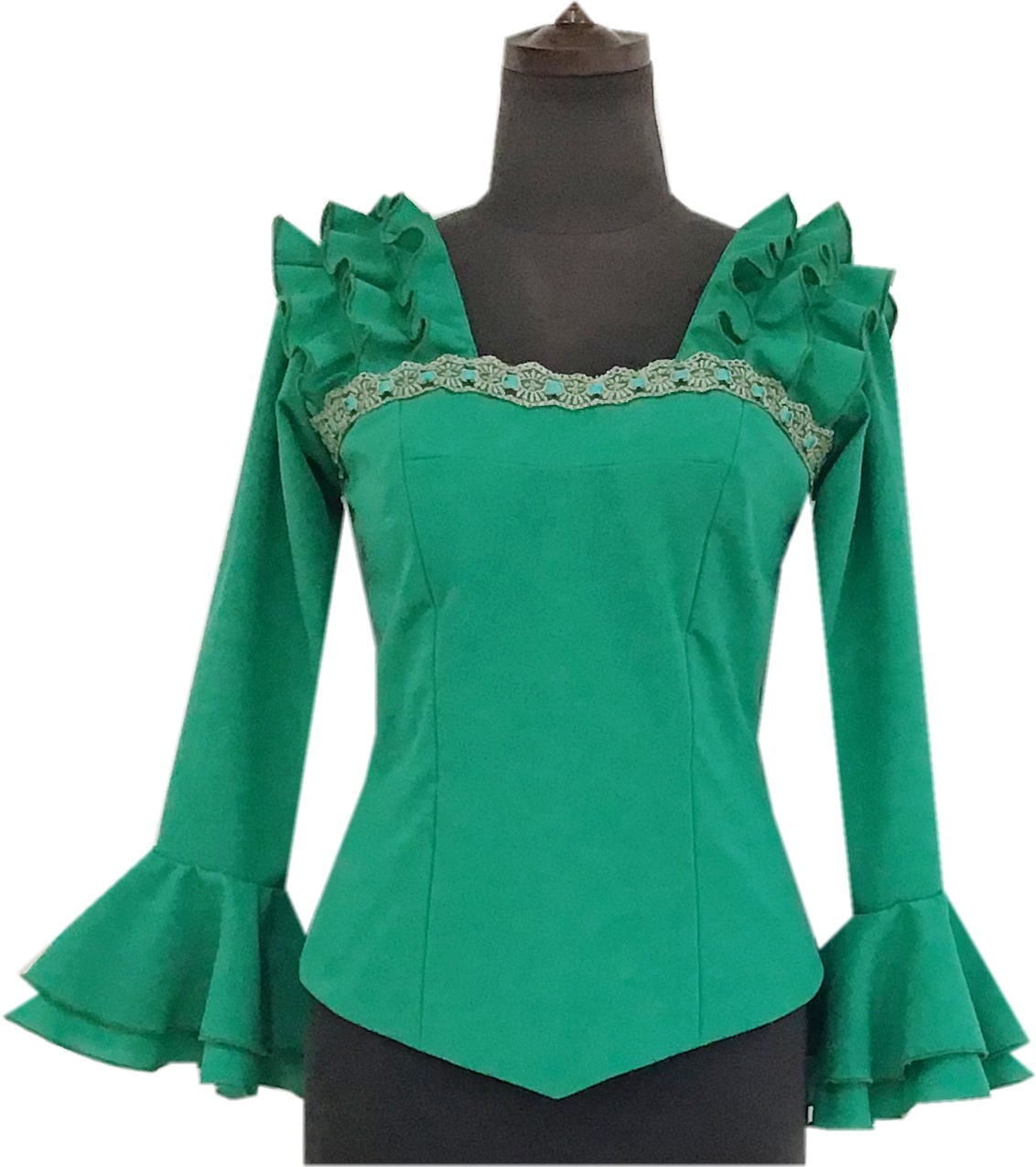 フラメンコ衣装　ブラウス フラメンコ衣装 ブラウス・スカートセット 3Lサイズ K903G396