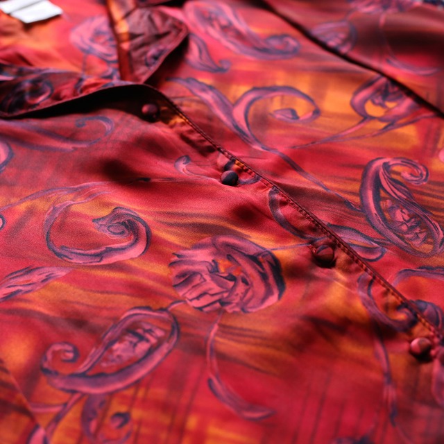 satin fabric art graphic l/s shirt