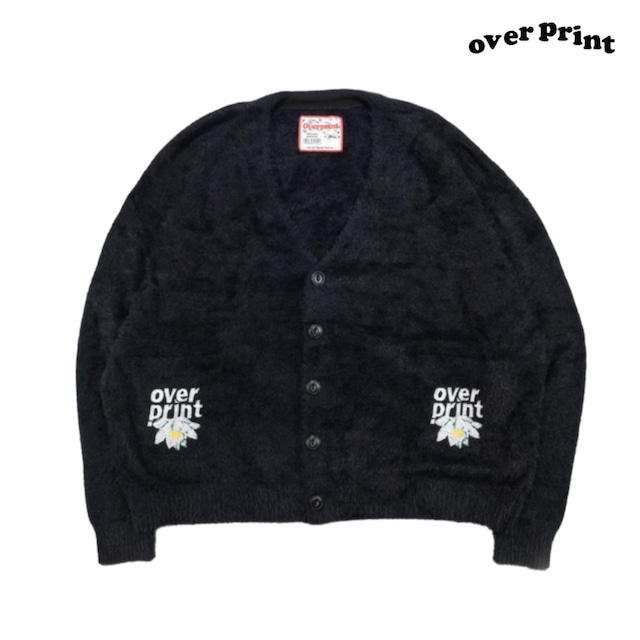 【over print】shaggy knit cardigan