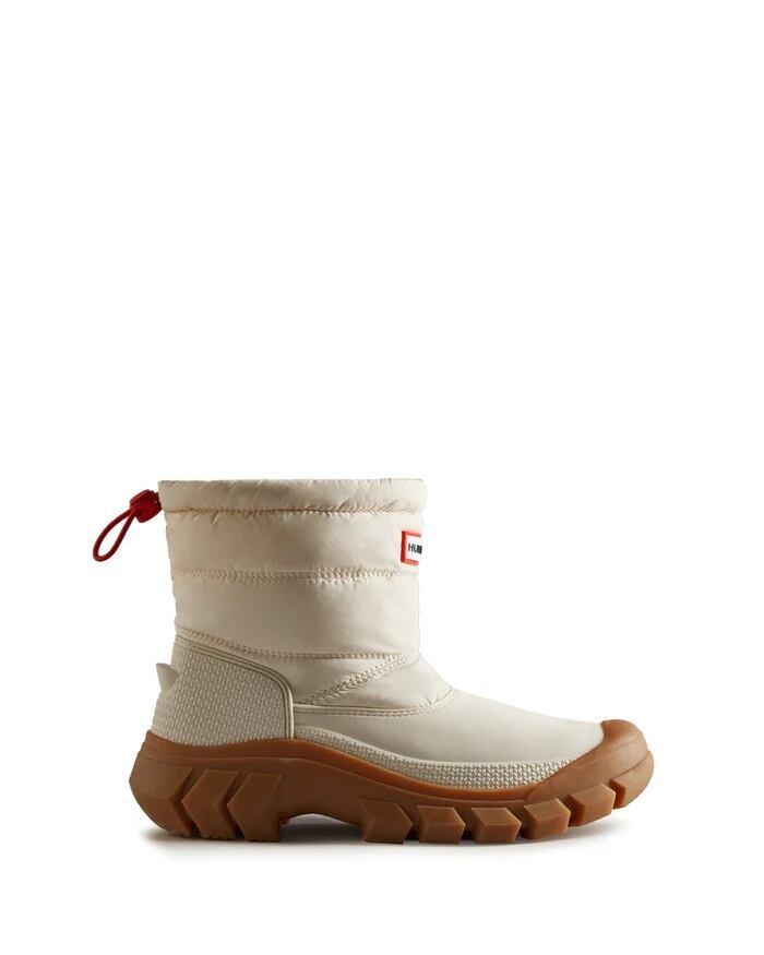 HUNTER (ハンター) - WOMENS INTREPID SHORT SNOW BOOT (イントレピッドショートスノーブーツ) WHITE WILLO/GUM