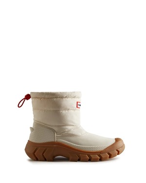 HUNTER (ハンター) - WOMENS INTREPID SHORT SNOW BOOT (イントレピッドショートスノーブーツ) WHITE WILLO/GUM