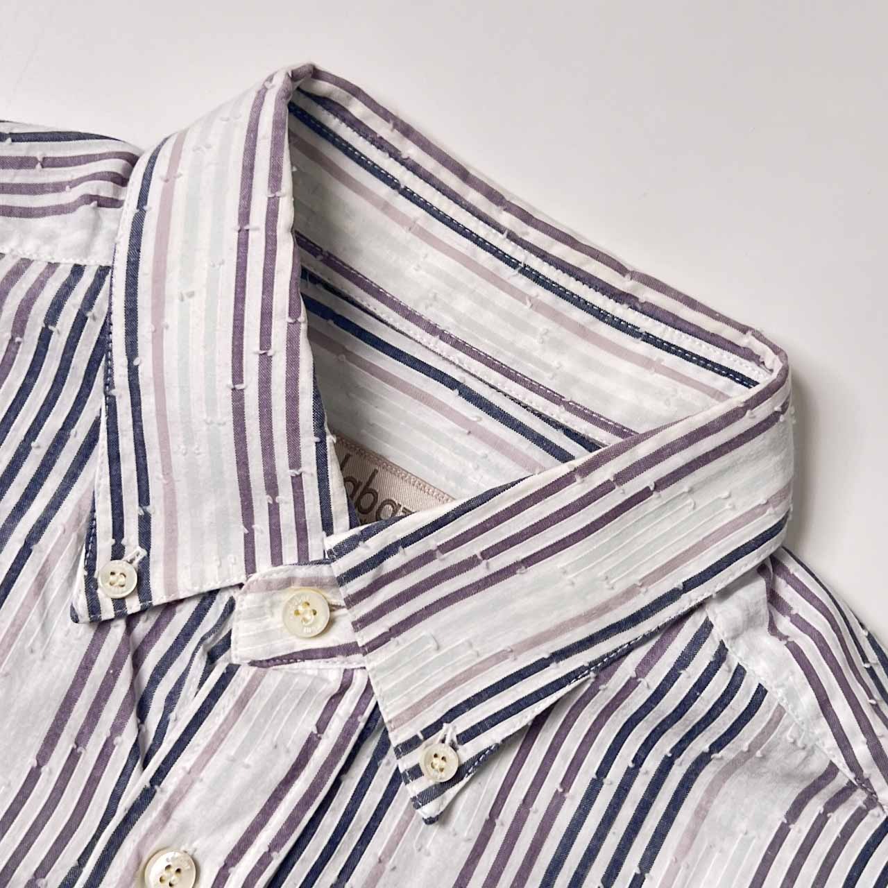 adabat アダバット ストライプ BD ボタンダウン 半袖シャツ 48/マルチ メンズ ゴルフ