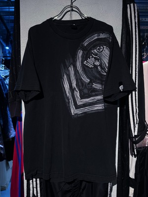 【D4C】vintage military skull design box silhouette S/S T shirt