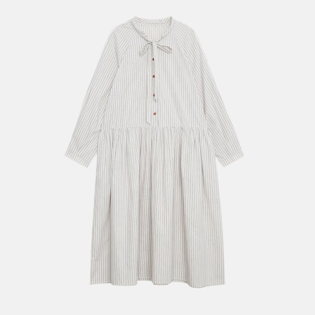 stripe shirt one-piece　J00522