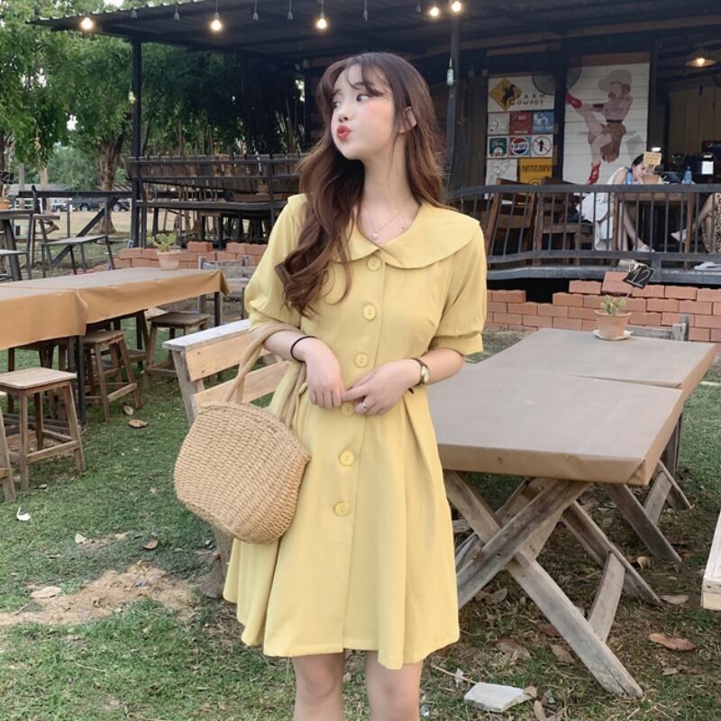 ドレス スカート カラーウェスト薄手プリーツ 大人ガーリー スウィート キュート カジュアル YY-ファッション95164437403