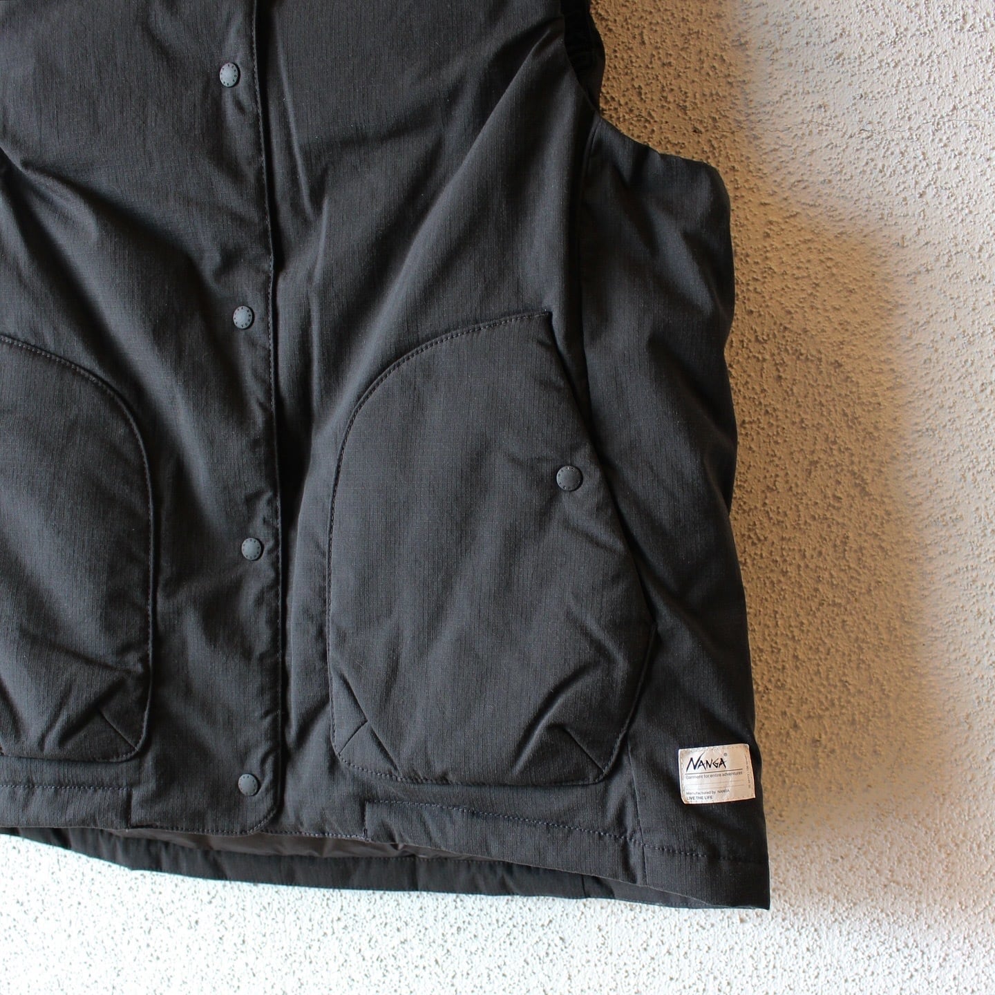 NANGA ナンガ ヒノックリップストップインナーダウンベスト ブラック L HINOC RIPSTOP INNER DOWN VEST|ヒノックリップストップインナーダウン