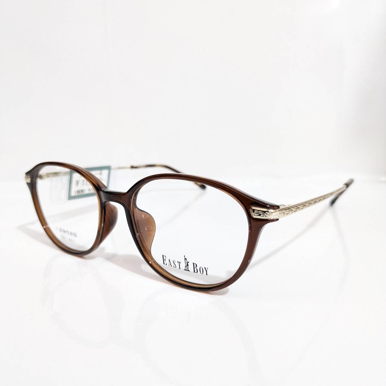 【EAST BOY】ラウンドコンビフレーム ブラウン・ゴールド