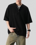 Rib Henley Tee（100％/0％）
