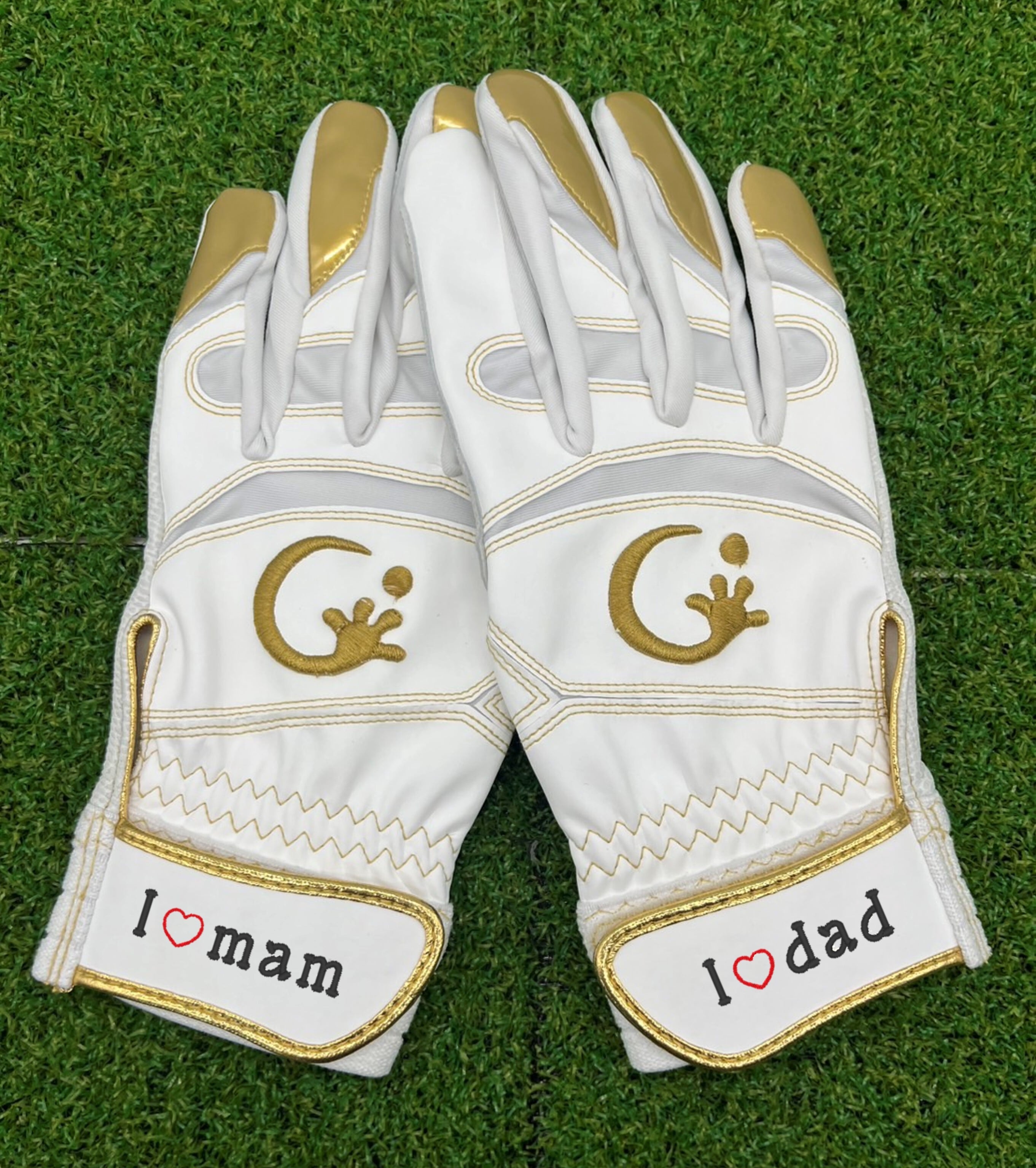 2025年NEWモデル バッティンググラブ ホワイト×ゴールド シングル
