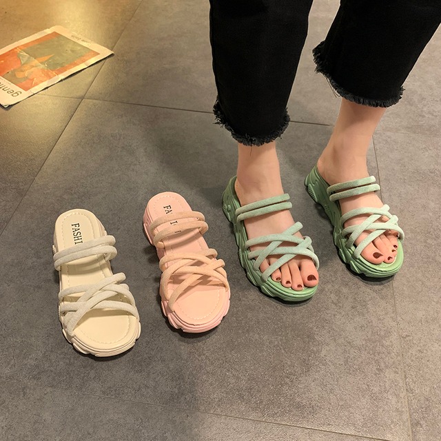 サマー薄手ベルト サンダルミュール 靴 シューズ 夏物 ハーネス スクウェア 部族の婦人靴18637309726