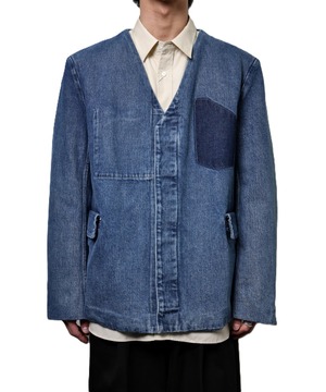 TANAKA / ST-127NC NO COLLAR JEAN JACKET (VINTAGE BLUE)
