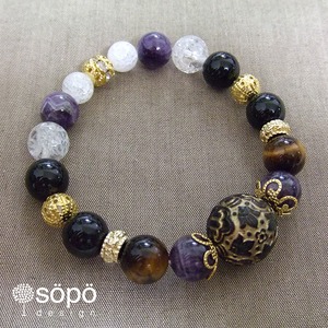 【再販！】090. power stone jewelry bracelet　-oriental black-
