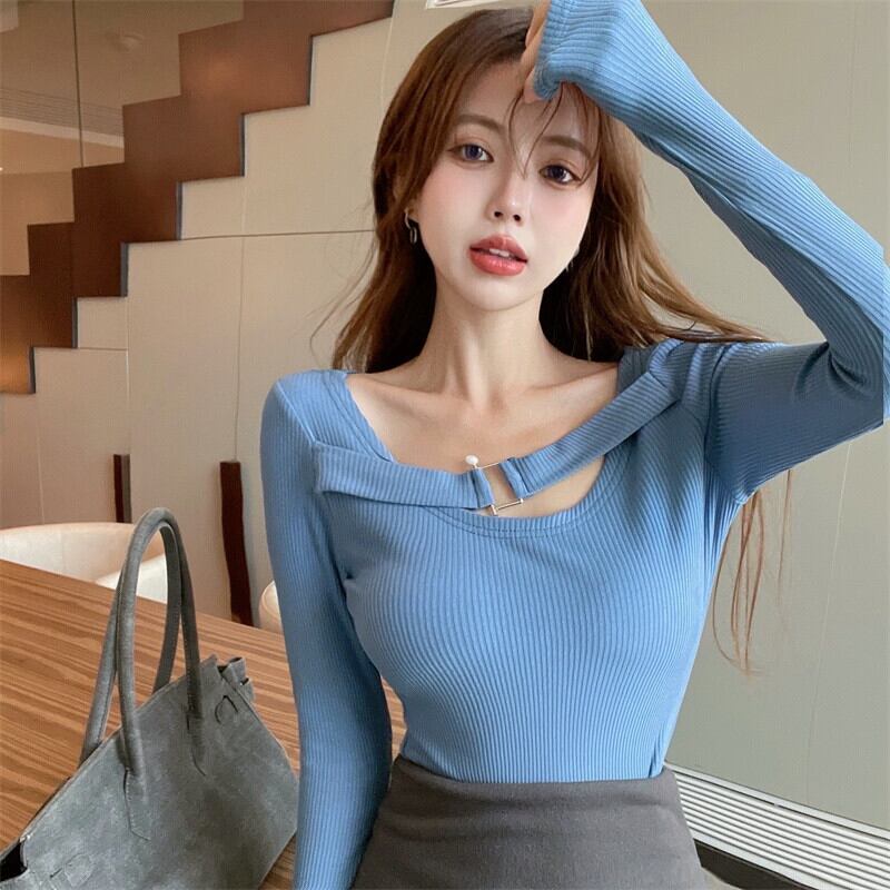 Tシャツ シャツ オータムウィンターソリッド カラー ロング 大人ガーリー スウィート キュート カジュアル 秋物 冬物 ソリッドカラー ガールズファッション63687705400