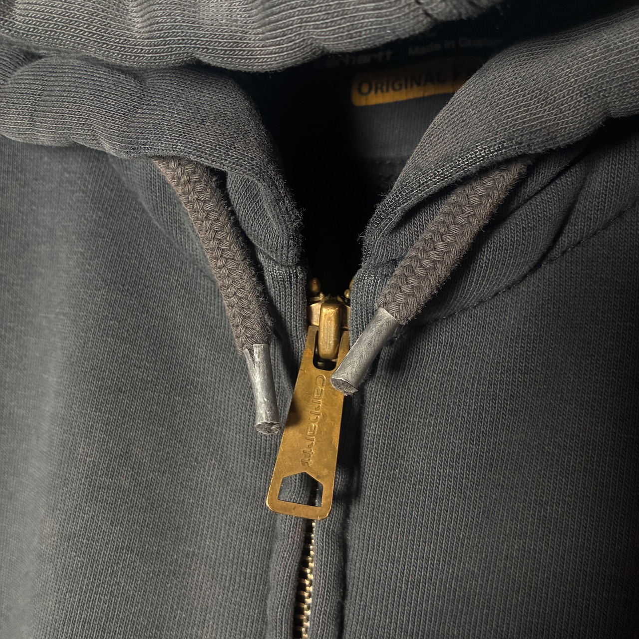 Carhartt ジップパーカー フェードブラック 企業刺繍 カーハート XL