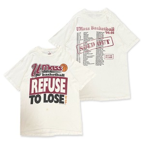 マサチューセッツ大学 1994-1995 「Refuse To Lose」 Tシャツ FRUIT OF THE LOOM