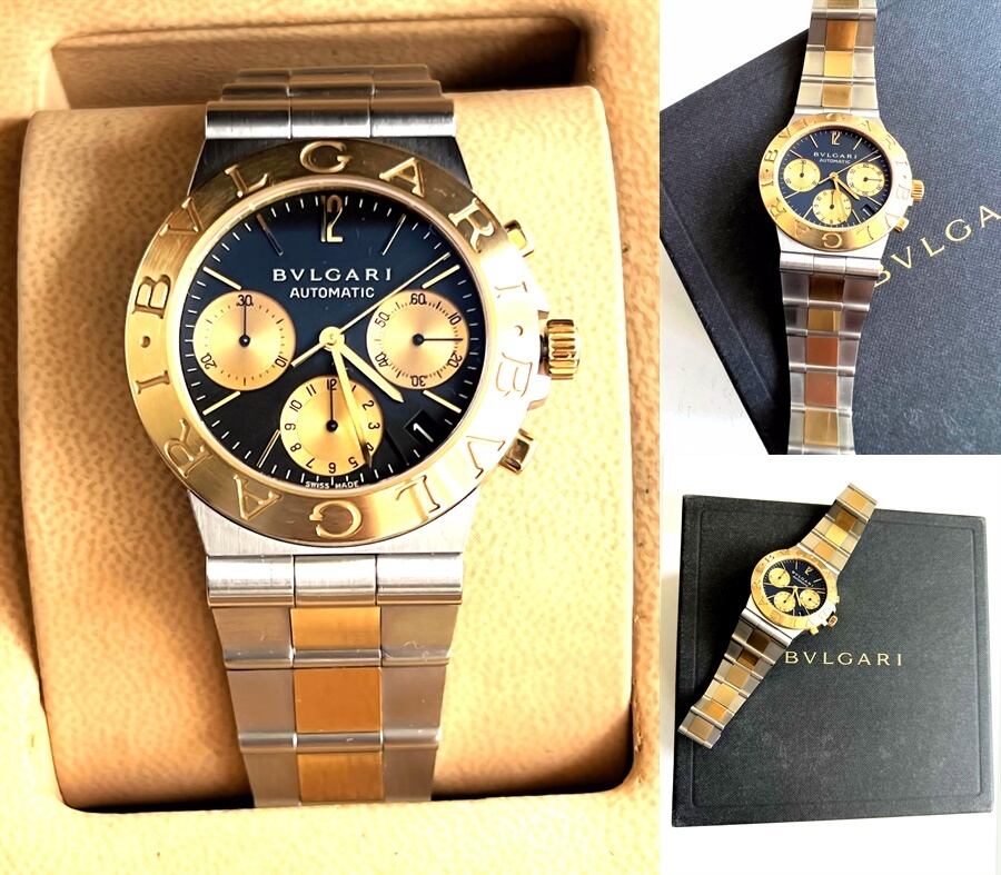 BVLGARI ブルガリ ディアゴノ クロノ オート 18K 750 K18YG/SS クロノグラフ オートマ CH35SGD AUTO メンズ 時計