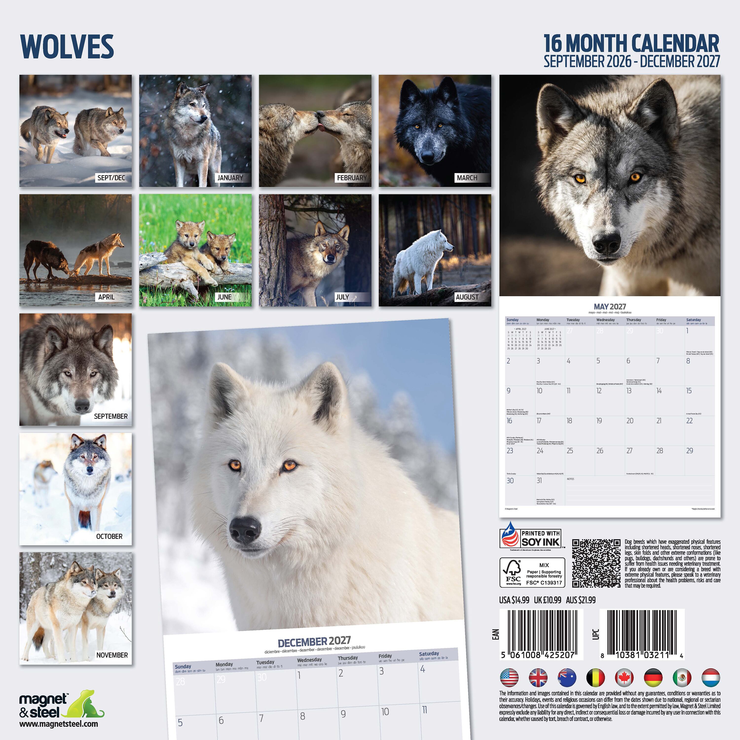 【2027年版】英国製カレンダー【Wolves】 2027年版