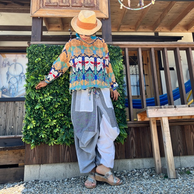 コットン変形アラジンパンツ