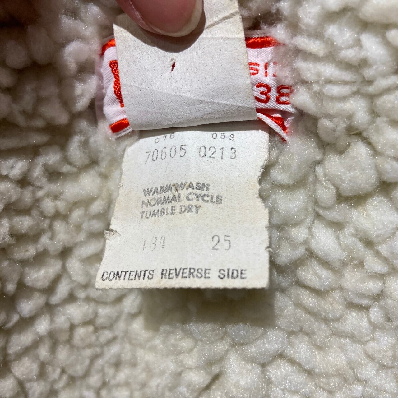 80年代 Levi's リーバイス 70605-0213 デニムボアジャケット 38 メンズ
