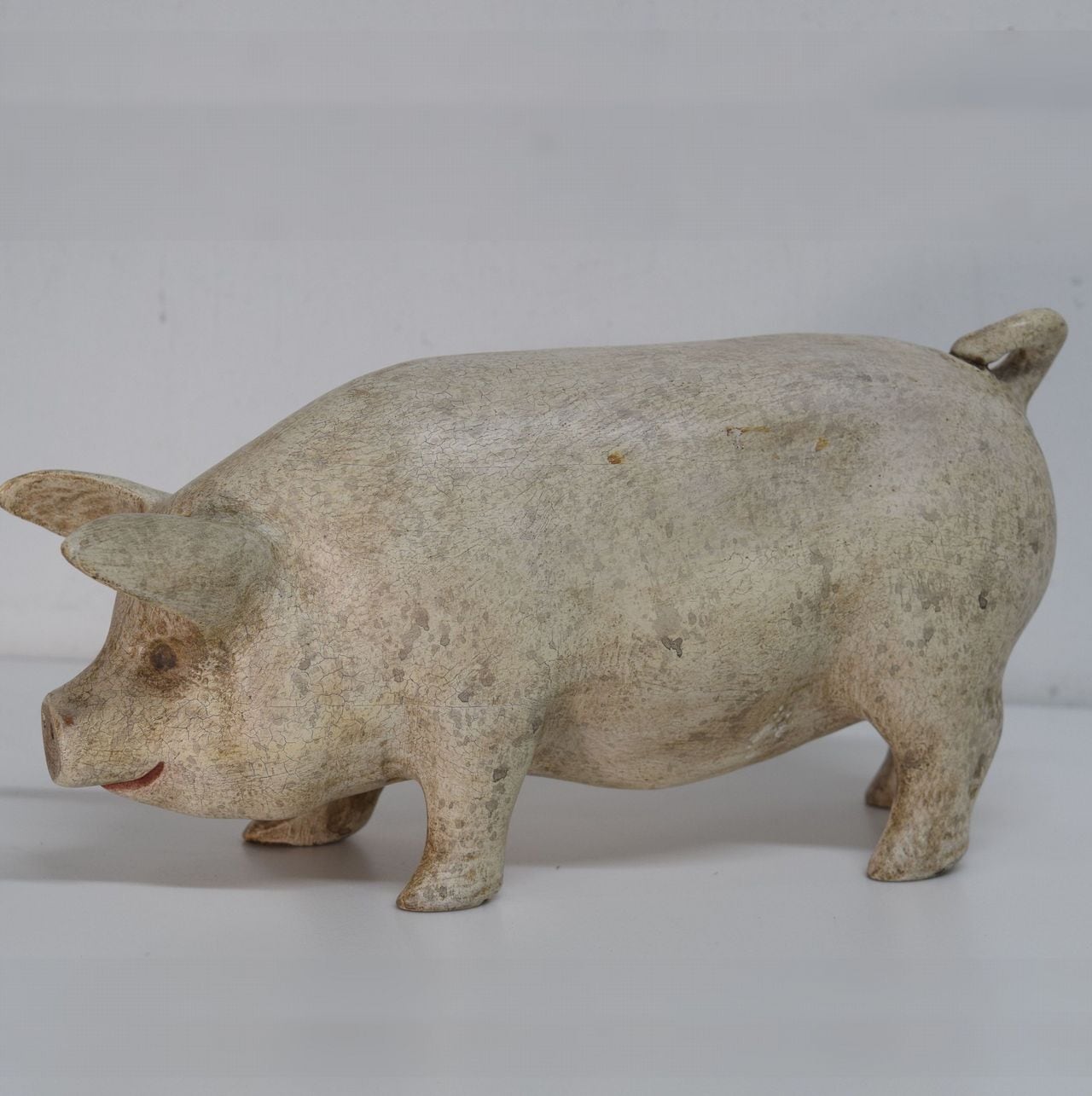 豚 木彫 置物-