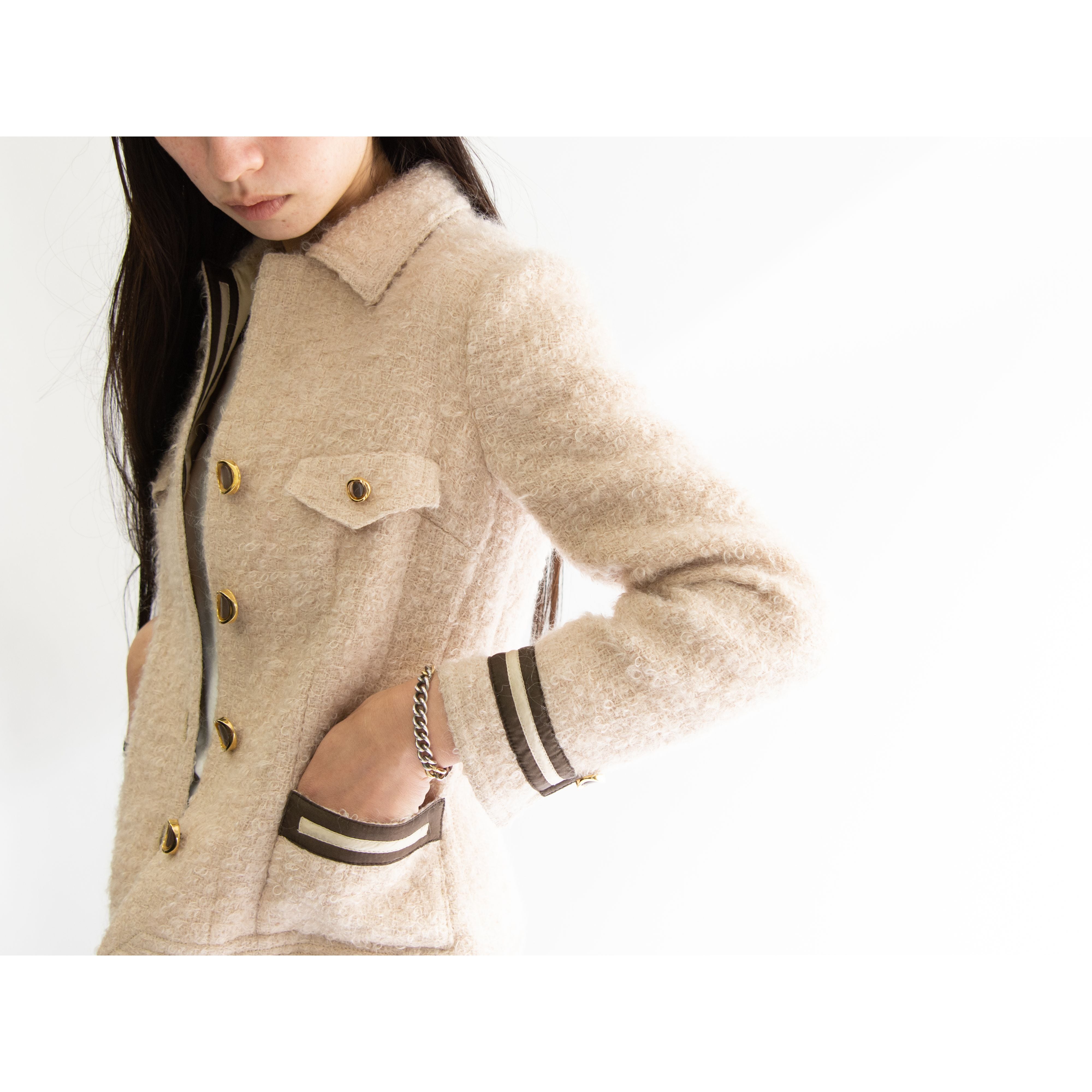 【RICHARD CARRIERE】Made in France Wool-Mohair-Nylon Loop Tweed Jacket（フランス製ウールモヘヤナイロン ループツイードジャケット）