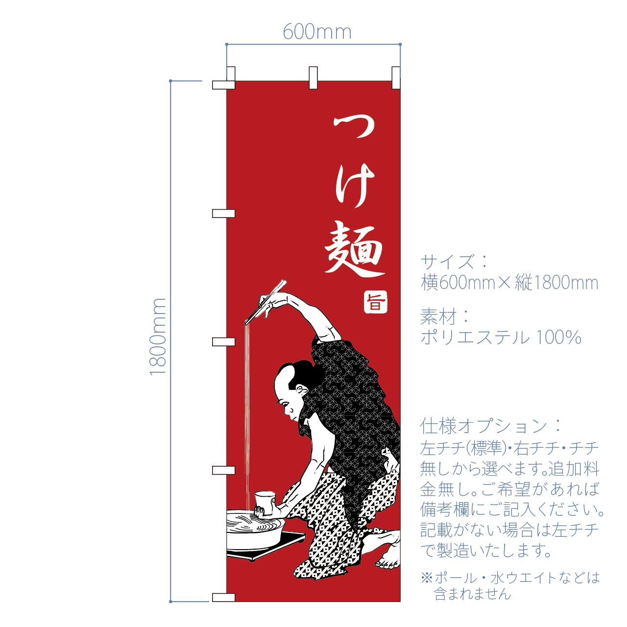 つけ麺 ラーメン らーめん 浮世絵 葛飾北斎 北斎漫画 のぼり旗
