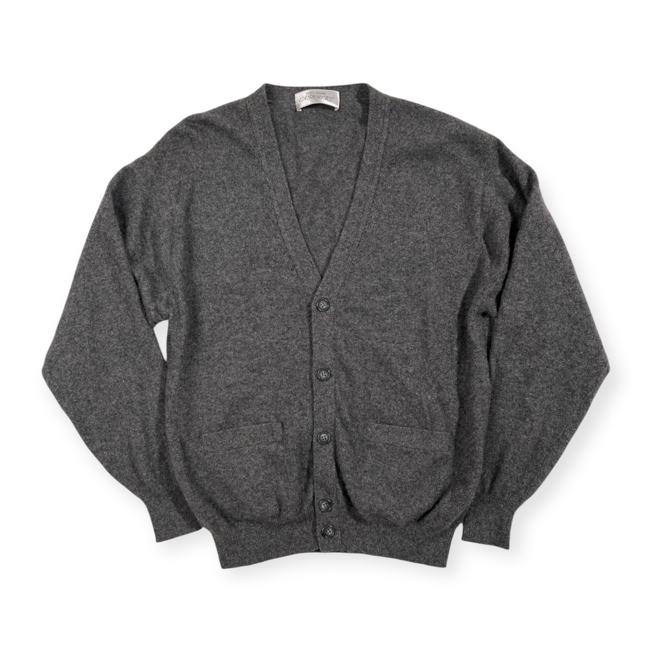 カシミヤ100% PURE CASHMERE ピュア カシミヤ ニット カーディガン サイズ S /グレー/メンズ