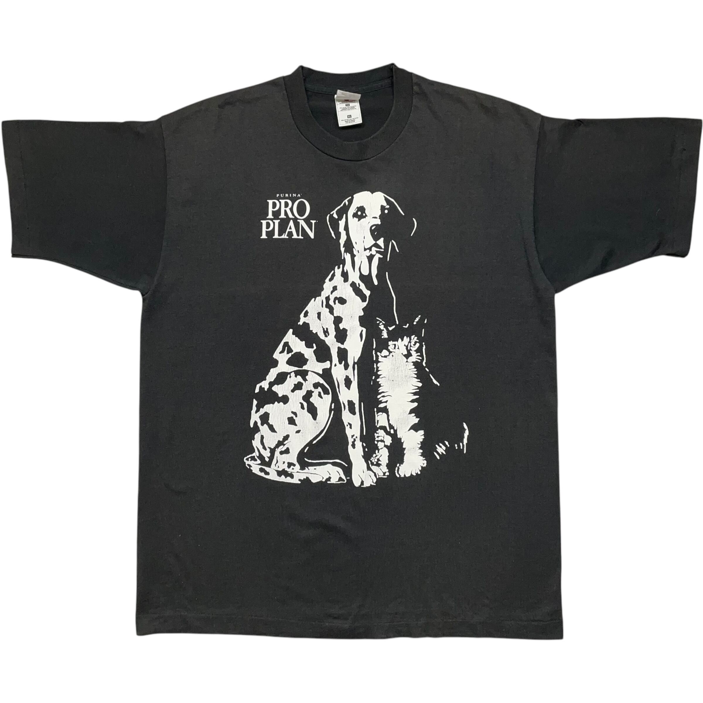 《XL》 FRUIT OF THE ROOM フルーツオブザルーム Tシャツ ブラック アニマルプリント シングルステッチ 90年代 vintage no.6722