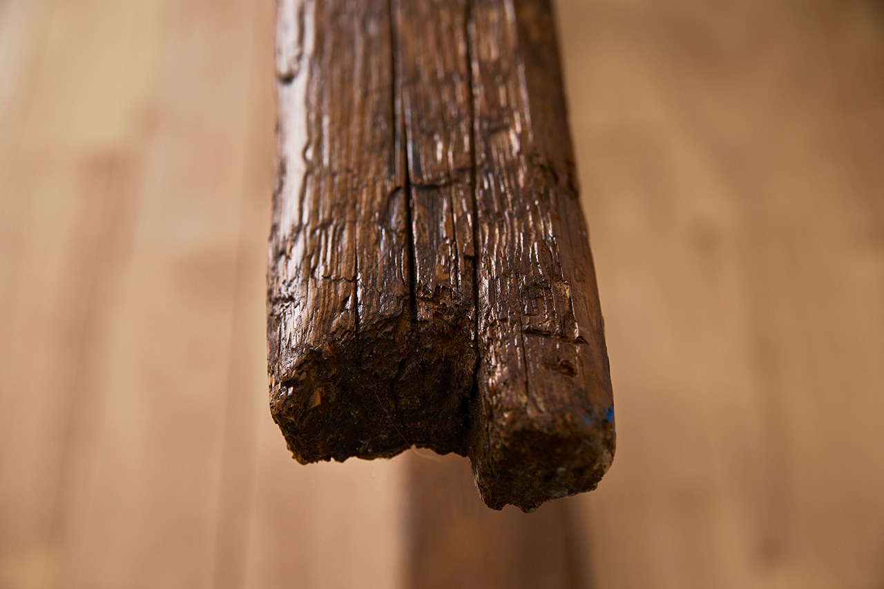 02ヴィンテージ◆スリムサイズの古い木製階段◆梯子 ハシゴ ステップ ラダー 飾り棚 古民具 古道具 レトロ