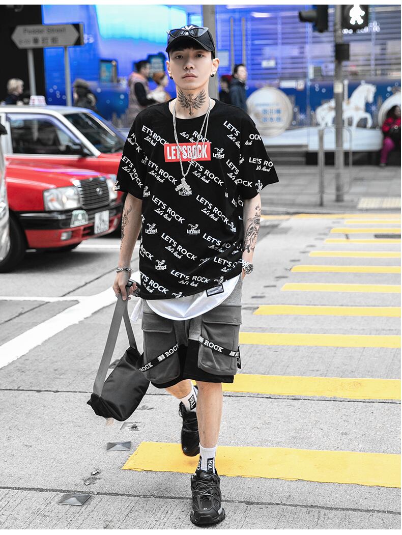 全2色 Tシャツ カットソー プリント カジュアル ストリート 
