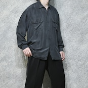 design double pocket black silk shirt
