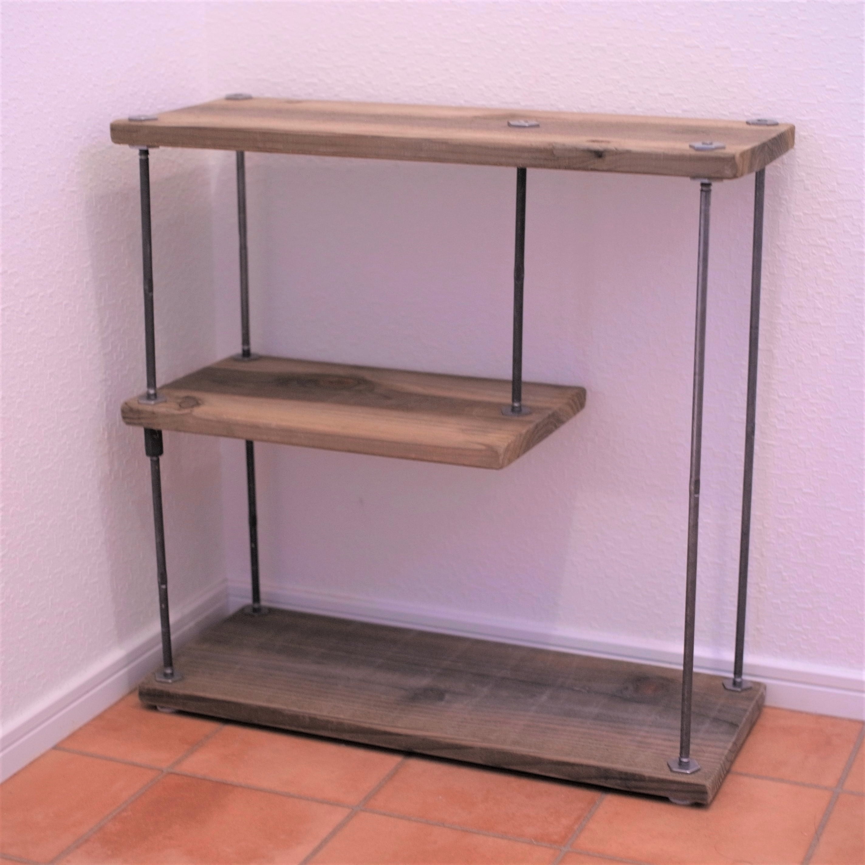 wood iron shelf 450*450*180〈グレー〉（トイレ ラック スパイス アイアン 棚 キッチン シェルフ ウッド  トイレットペーパー 鉄 木 収納棚 アンティーク ビンテージ）