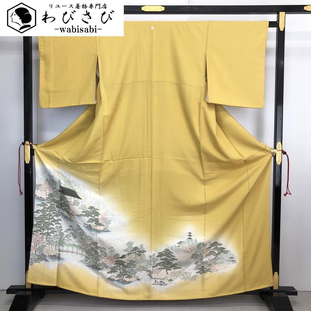 専用 色留袖 未使用 京友禅 鶴 流水 袷 金彩 比翼仕立 正絹 紋無し 美品 楽天市場】色留袖 仕立て上がり 京友禅色留袖 グリーン系 金彩