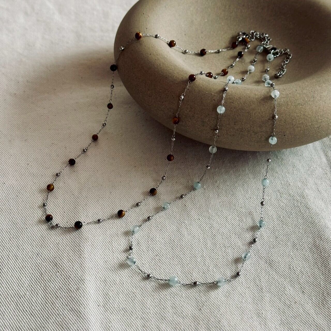 【SELECT】サージカルステンレス 天然石 ネックレス