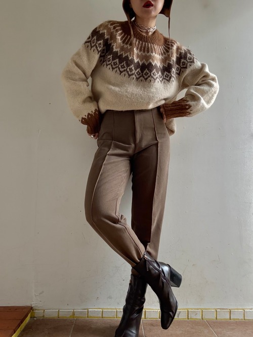 80-90s Vintage Tuck Strech Trenka Pants