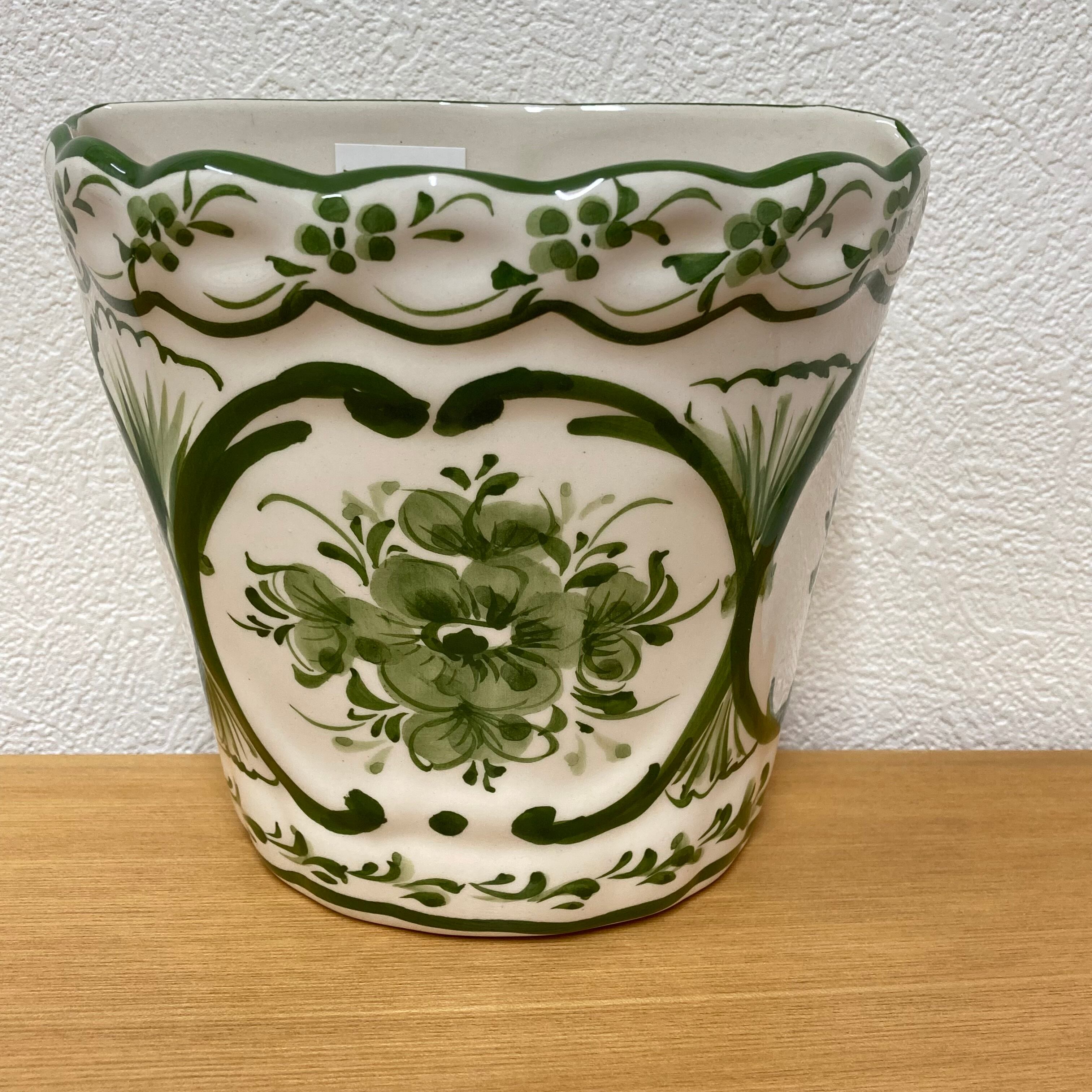 ポルトガル陶器 壁掛けプランター（ホワイトイエロー） | zakka kisiro