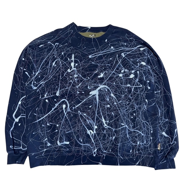 【か～くん様ご紹介】　スウェット　リメイク　ペンキ　紺色