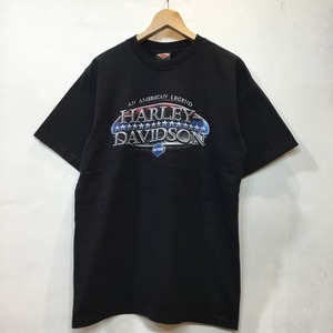 '05 USA製 Harley-Davidson ハーレーダビッドソン 半袖Tシャツ 黒T ポケT バイク 両面プリント ハーレーT バイクT バイカーT 古着 gr-197